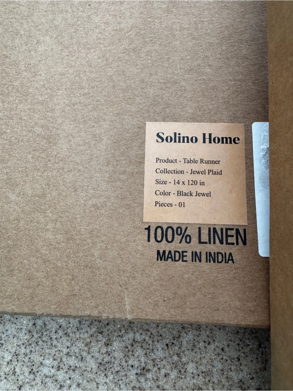 Solino Home Pure Linen 120” Table Runner Black Jewel Plaid Ralph Aesthetic NEW